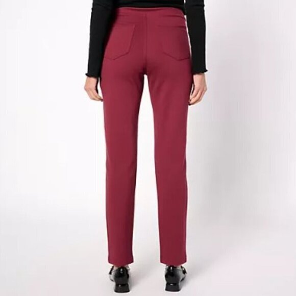 NEW Belle by Kim Gravel Petite Perfect Ponte Straight Leg Pant Cream Size 16P - Picture 3 of 9